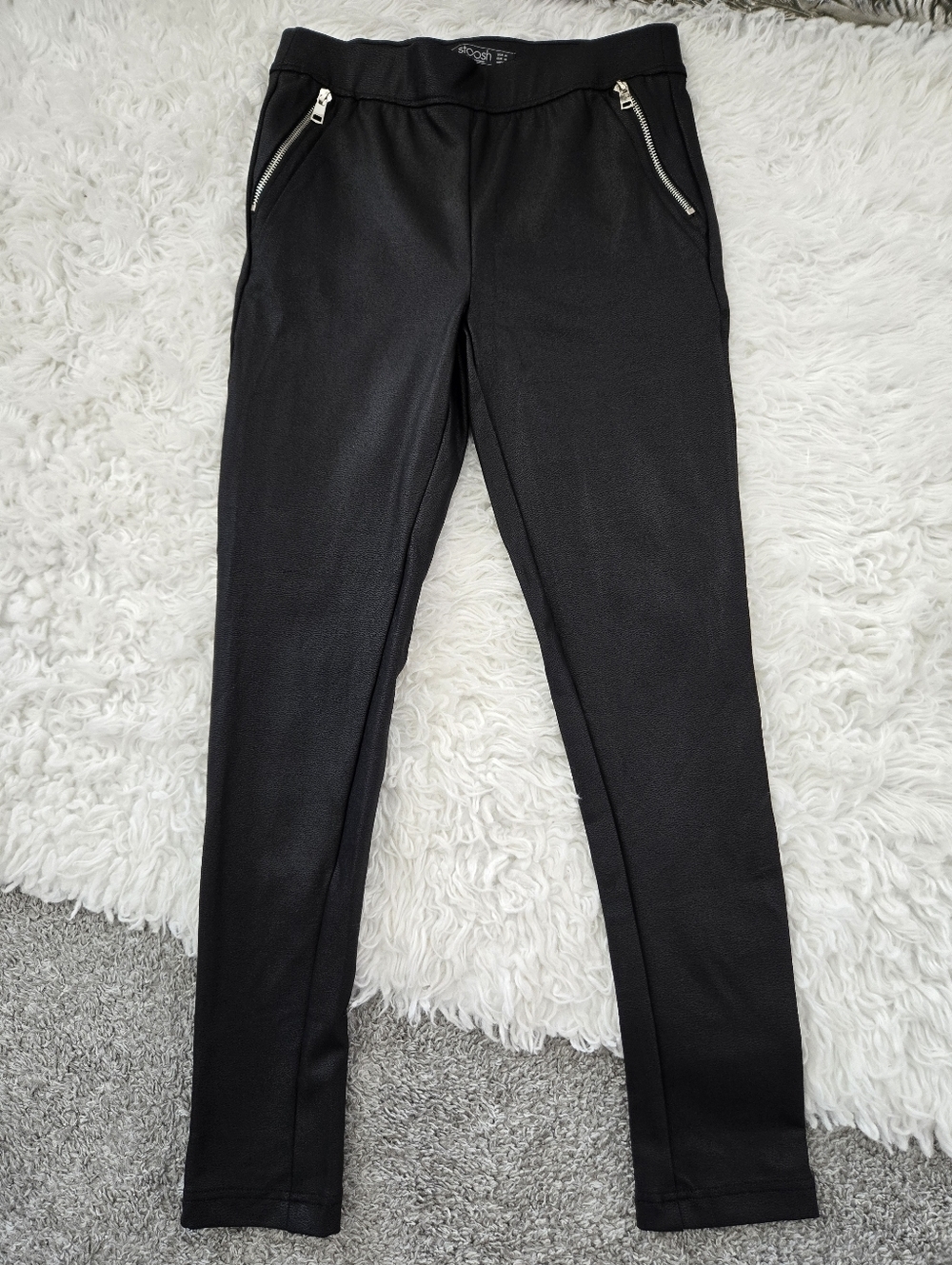 Stoosh Black Bowery Leggings. High-rise  skinny ankle-length leg. Size medium. N